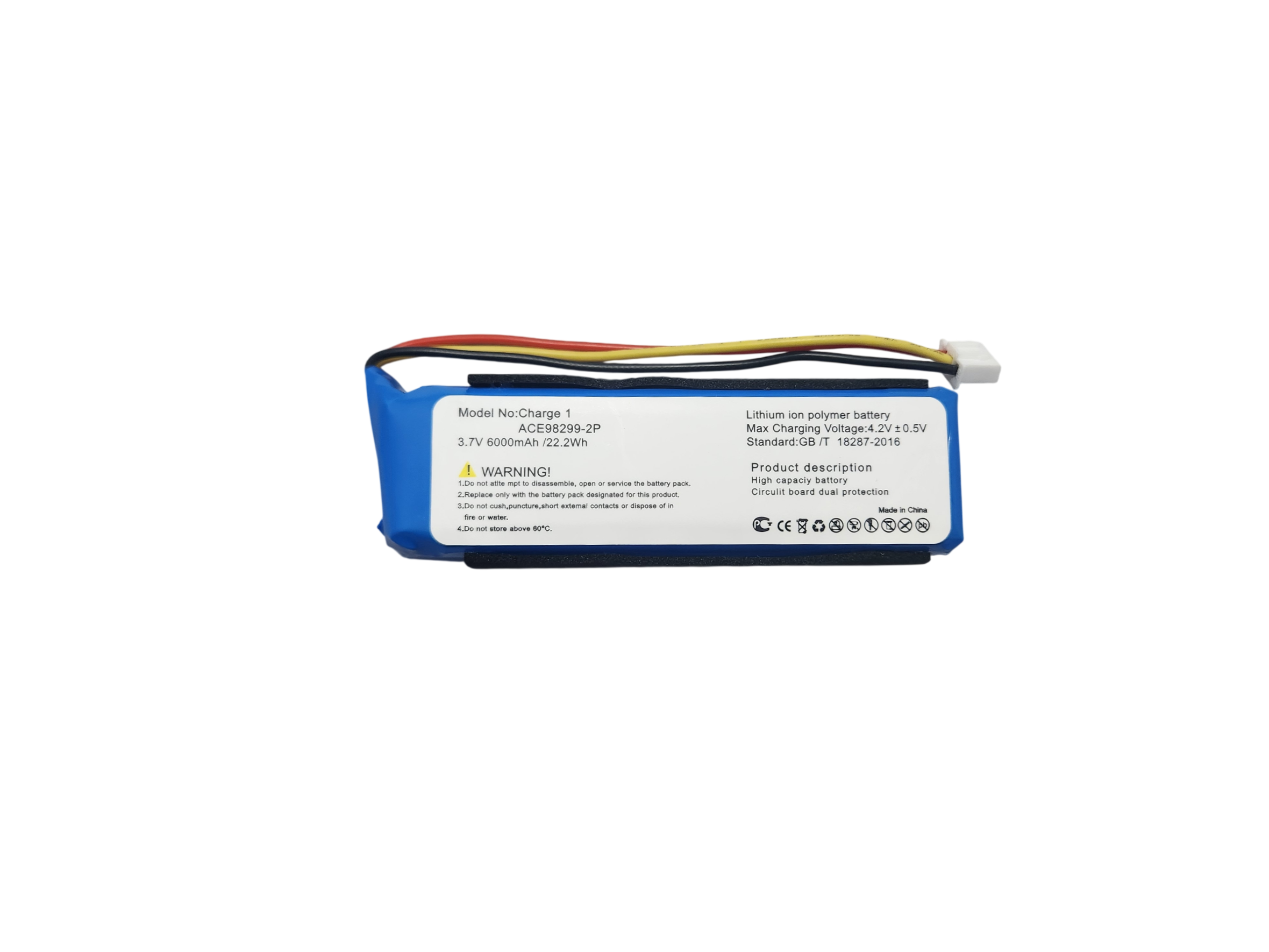 WJB-CHARGE-Photoroom (2) BATERIA P/ PARLANTE JBL CHARGE1 3.7V 6000MAH - Image 1